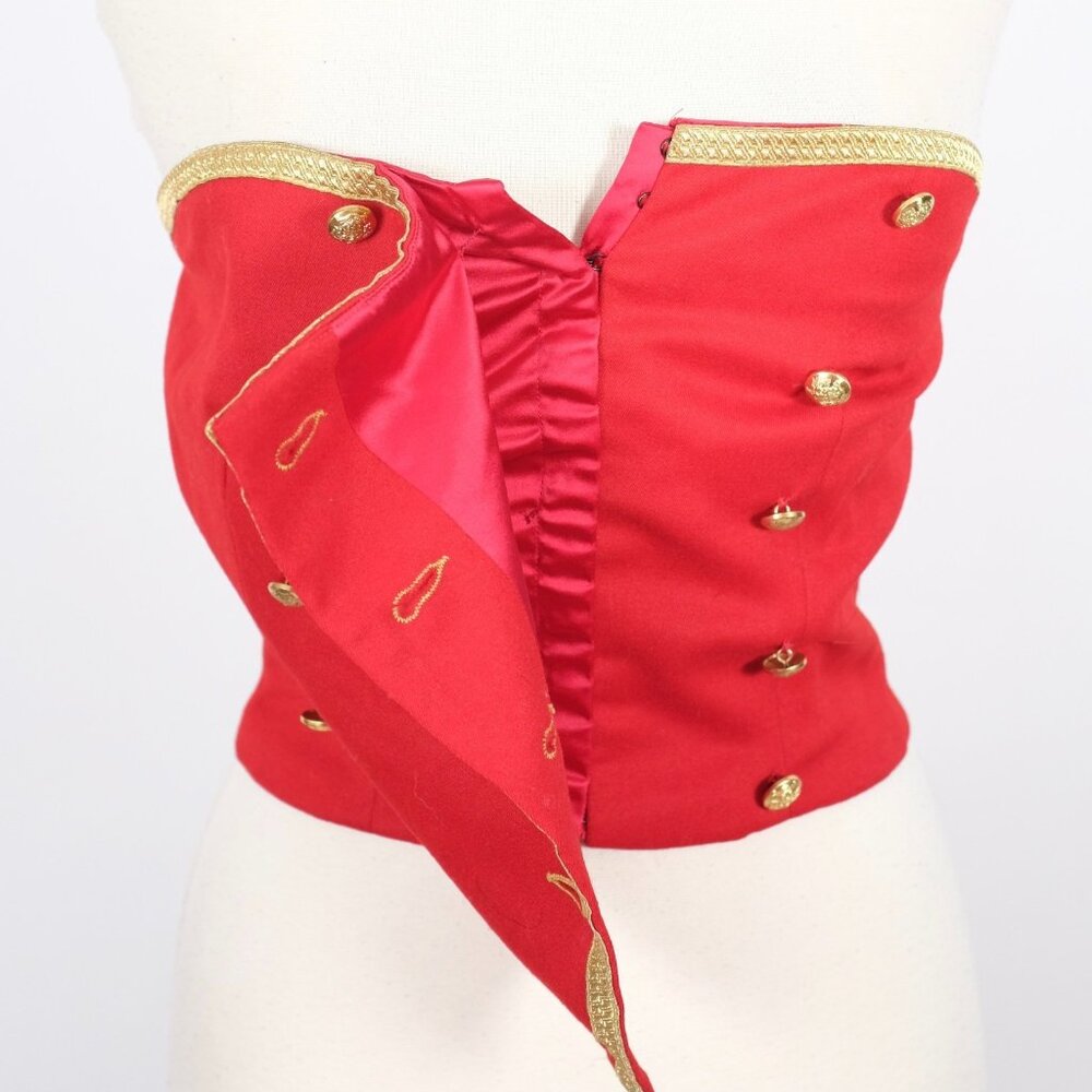 Ralph Lauren Purple Label Collection Small corset bustier top vintage red gold - Picture 10 of 13